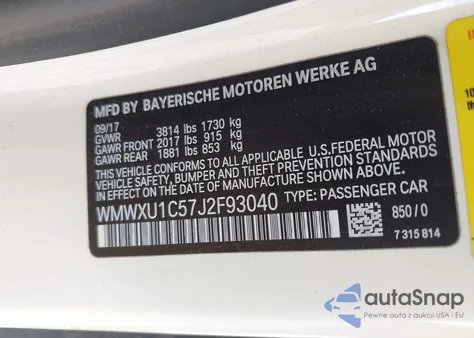 2018 Mini Hardtop Cooper z USA, uszkodzony, nr VIN WMWXU1C57J2F93040